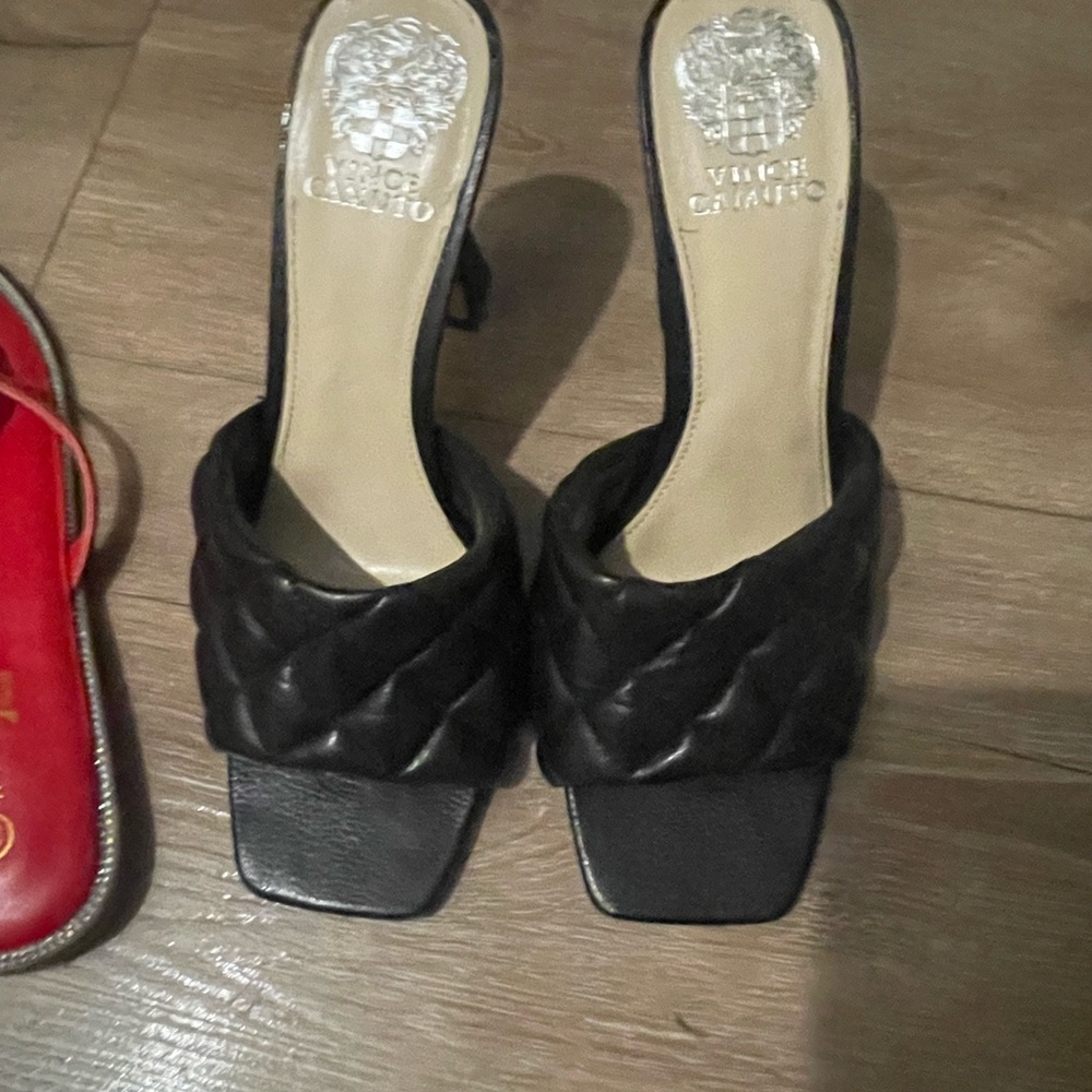 Vince Camuto Black Quilted Heels